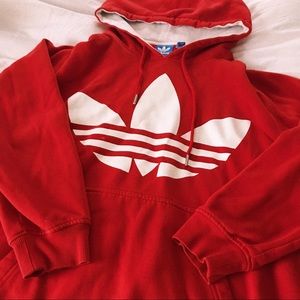 Red adidas hoodie / sweatshirt